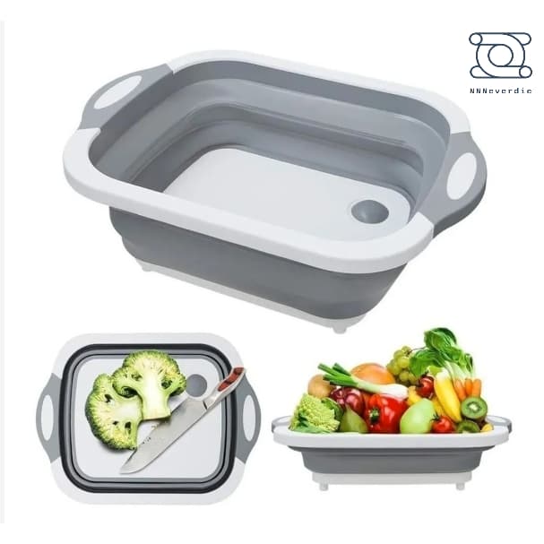 Tábua +Escorredor Bacia Cesta Retrátil Silicone Multifuncional Cozinha 3 em 1