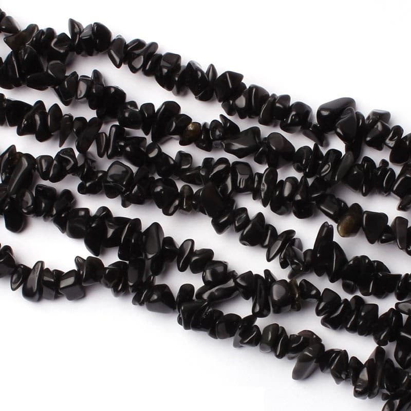 Fio De Cascalho Pedra Natural Obsidiana 6mm Legitimo