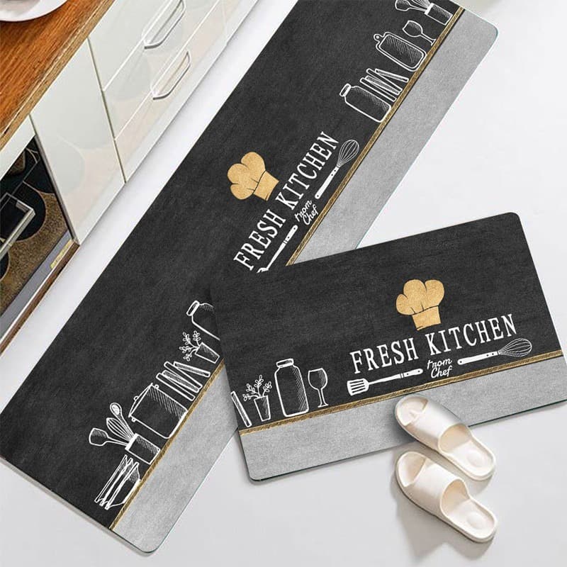 Kit Tapete Jogo Passadeira De Cozinha 2 Peças Gourmet