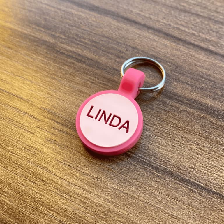 Placas de Identificação Pet Em Borracha Silicone Pet Name Círculo Mini Candy