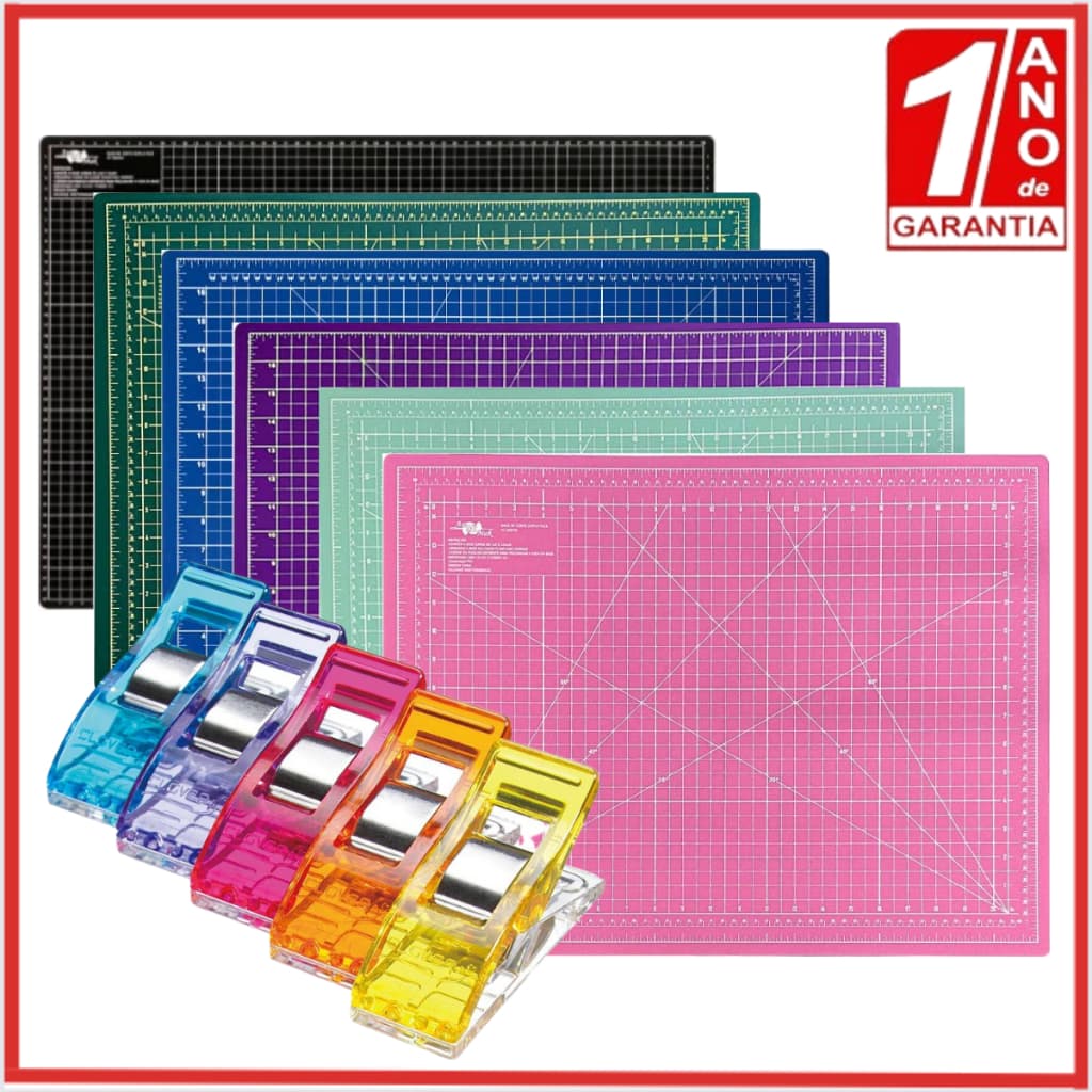Kit Patchwork Base de Corte 22x30cm, 30x45cm, 60x45cm ou 90x60cm + 6 Wonder Clips