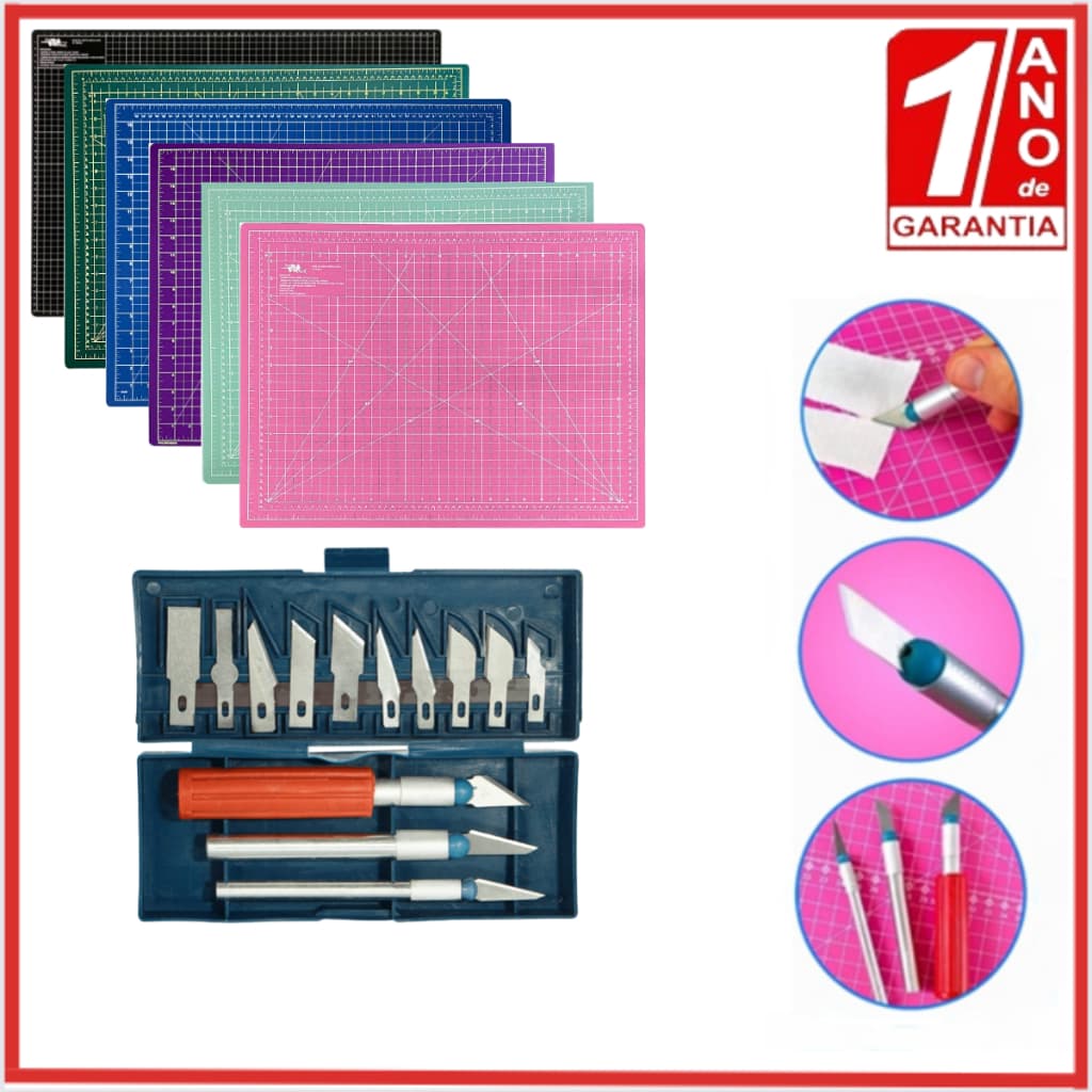 Kit Base de Corte + Estilete Precisão Cortador Manual