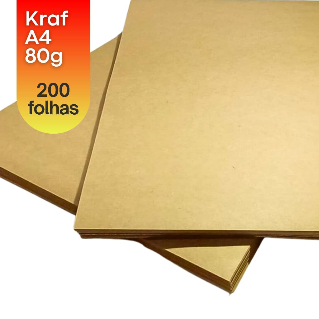 200 Folhas de Papel Kraft Especial | Craft 80g - A4