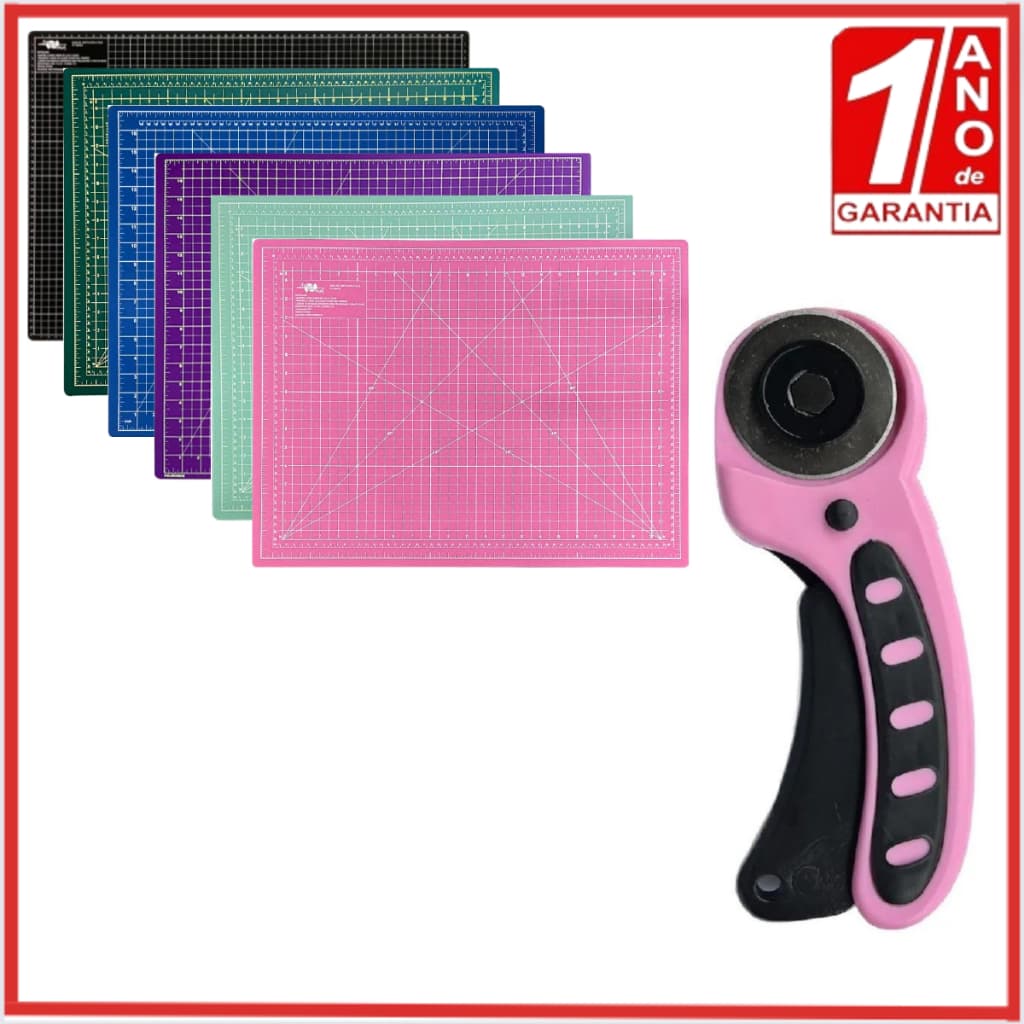 Kit Patchwork Base de Corte 22x30cm, 30x45cm, 60x45cm ou 90x60cm + Cortador Circular 45mm