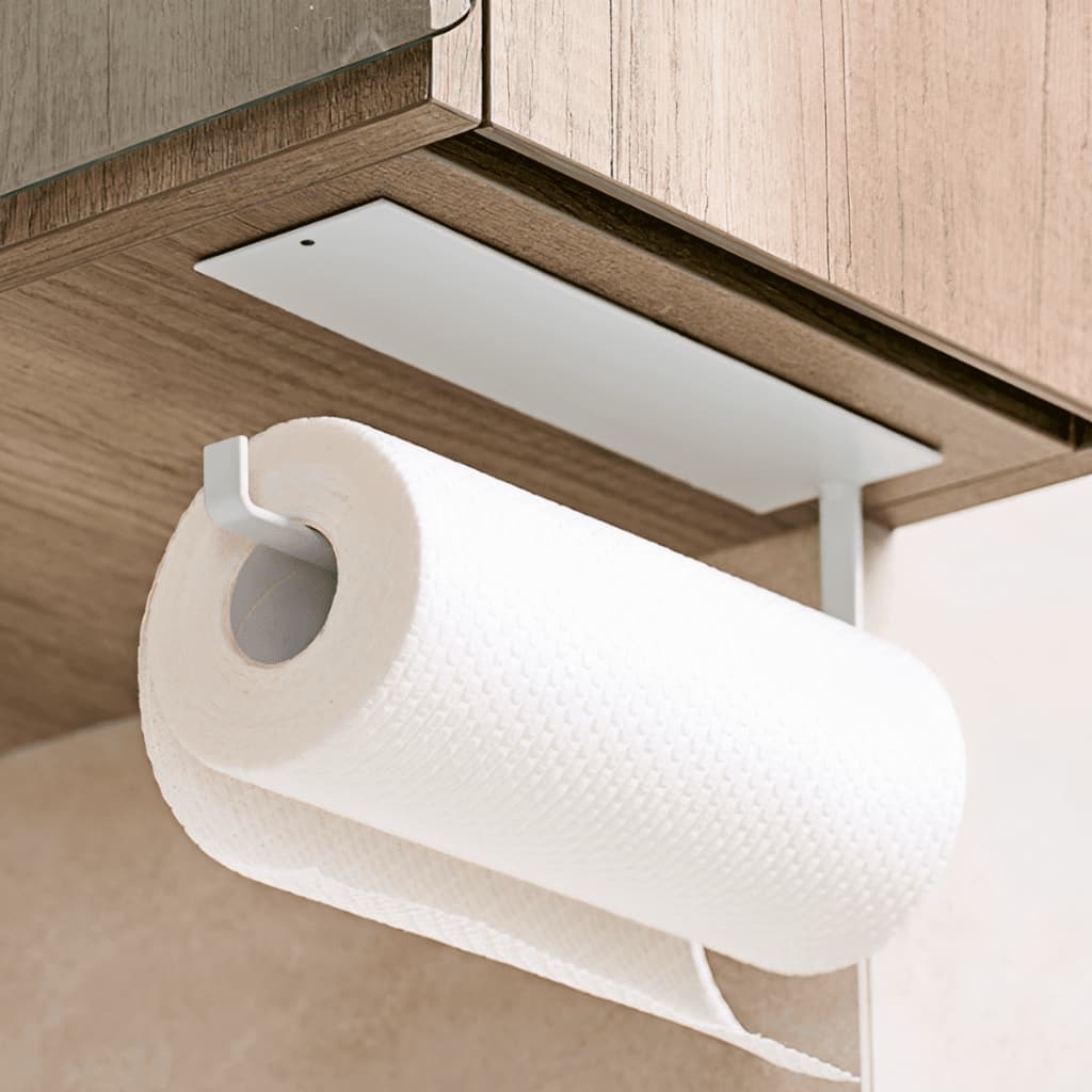 Porta Papel Toalha Multiuso Suporte Rolo e Toalha para Cozinha Banheiro Prático Facil de instalar