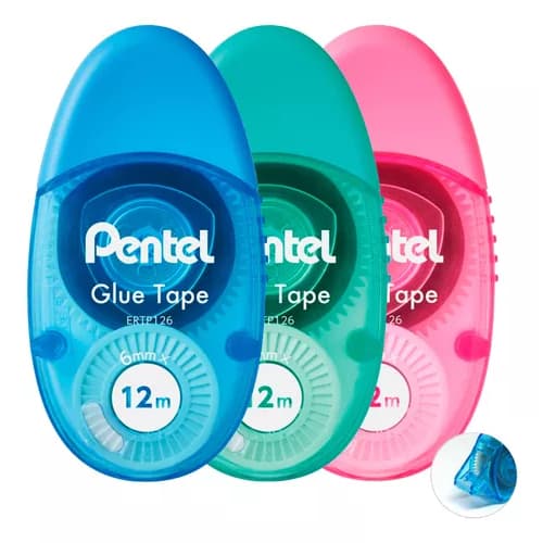 Cola Em Fita Pentel 6mm X 12m Escolar Artesanato - Unidade