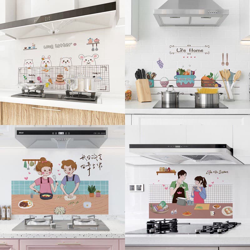 Adesivos De PVC À Prova De Óleo DeCozinha E D'água Autoadesivos Para Fogão Simple Resistentes A Altas Temperaturas 60x90