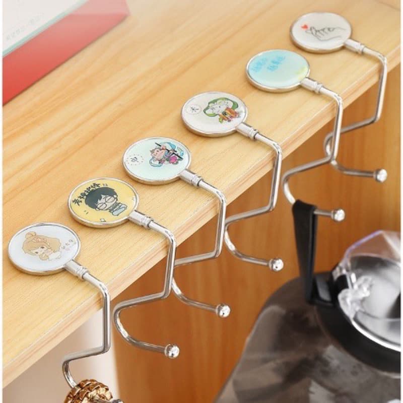 kit 2Gancho De Mesa Meia Metal Para Pendurar Clipes Antiderrapantes Grampo De Escrivaninha Bolsas