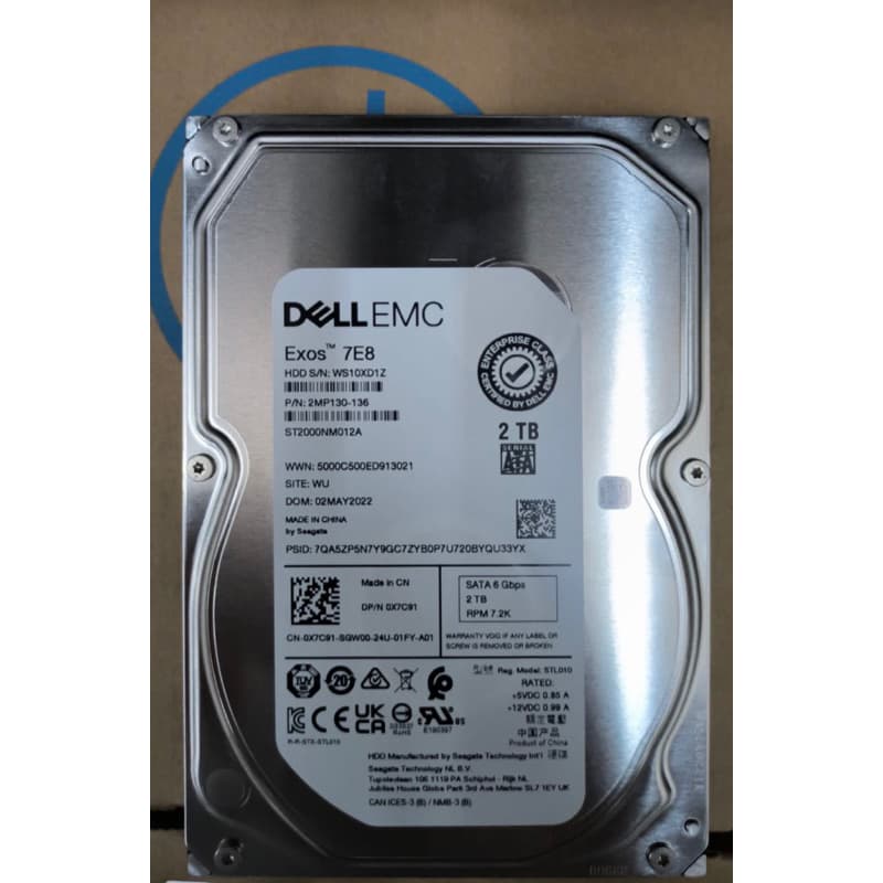 Hd Dell Exos Emc T150 2tb Sata 7.2k 3.5 St2000nm012a 0x7c91