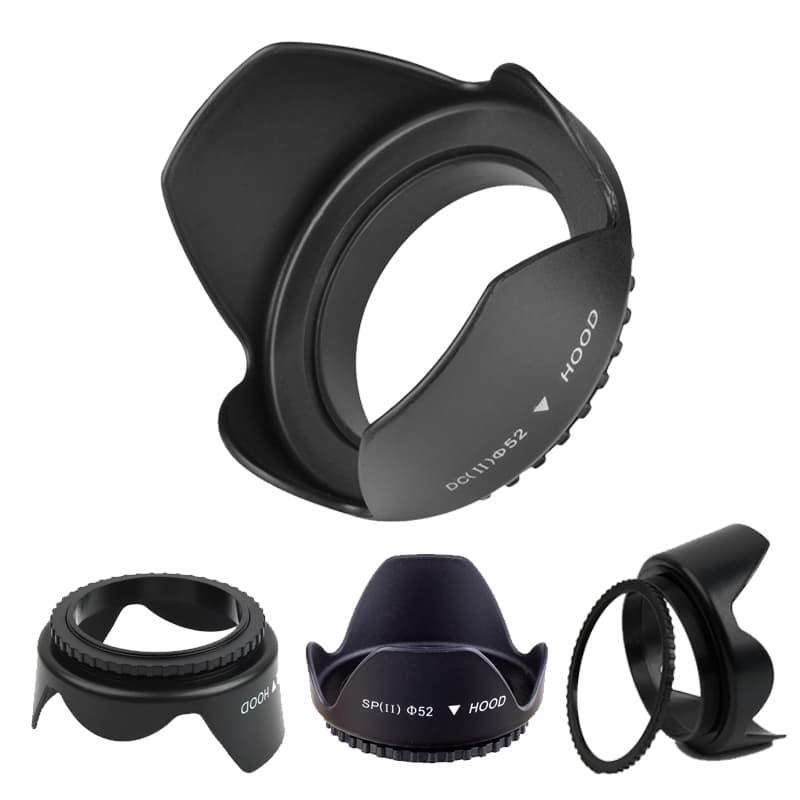 Para Sol para Lente Canon Nikon 49mm 52mm 58mm ES62 EW63C52