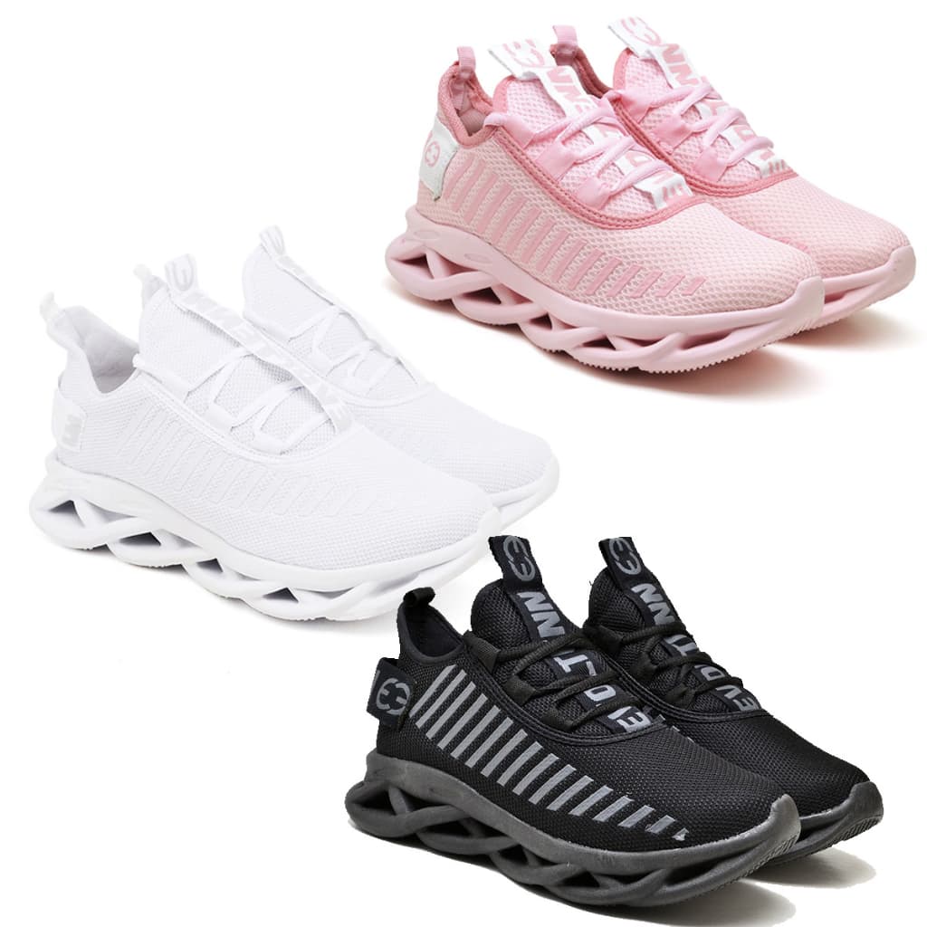 Kit 3 Pares De Tênis Feminino Unissex Esportivo sola Trançada Evoltenn Original De Fabrica.