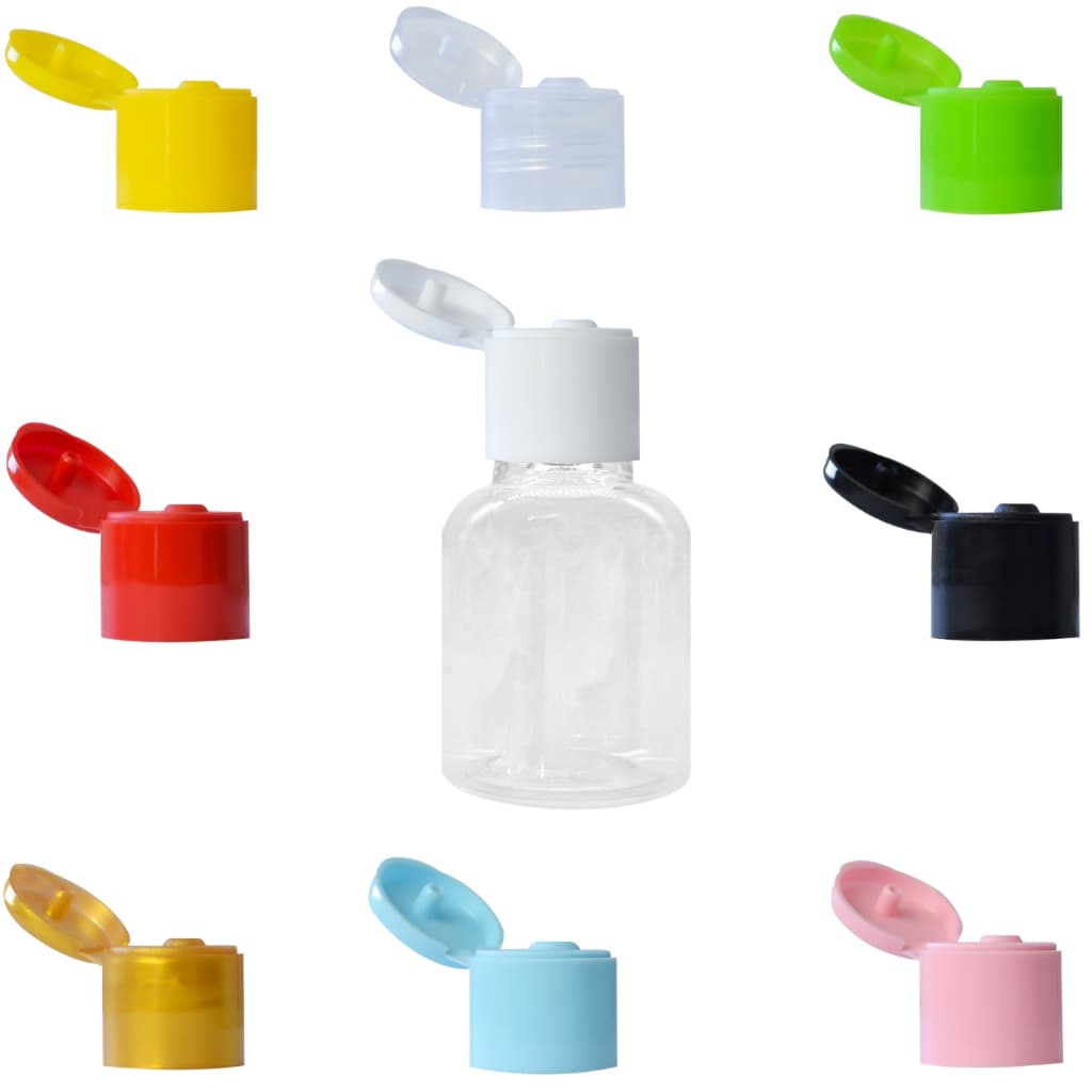 100 Mini Frascos Plástico 20ml C/ Tampa Fliptop  P/ Cremes e Cosméticos