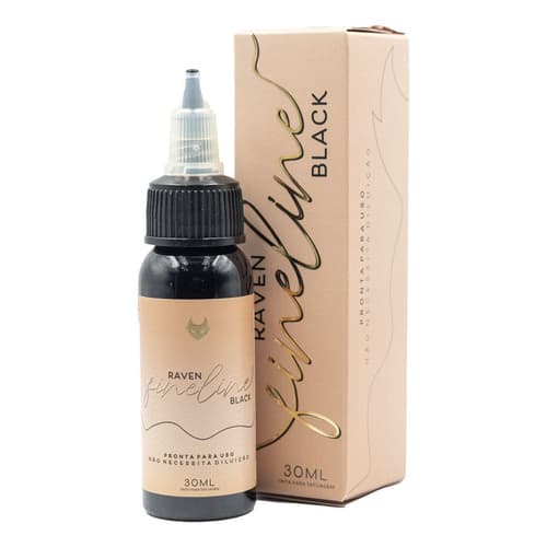 Tinta Tatuagem Raven Black Fine Line Preto 30ml 15ml Easy Glow Tattoo Electric Ink OFERTA RELÂMPAGO