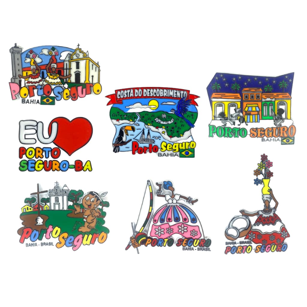 Imãs de Geladeira Porto Seguro Bahia Decorativos Emborrachados