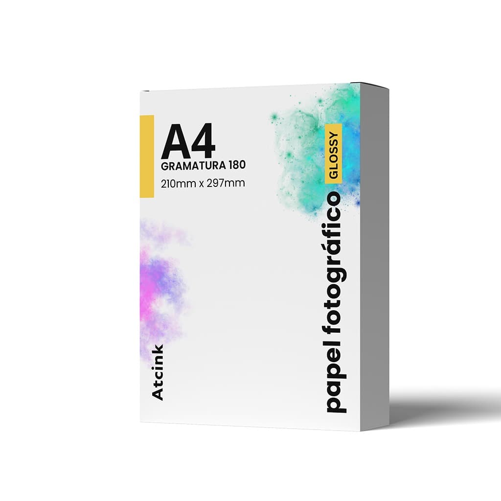 100 Folhas Papel Fotográfico A4 180g Premium Brilhante Não Adesivo Jato de Tinta Impressão