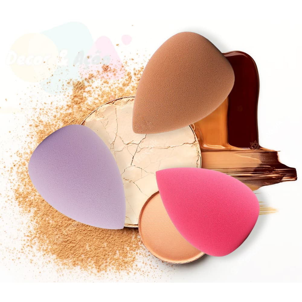 Kit 3 Esponja Gota Para Maquiagem Base e Corretivo T 1