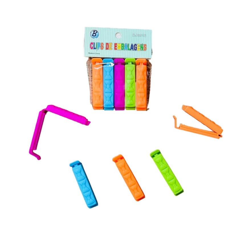 Prendedor Fecho Embalagens Comida Saco Lacre 5Pcs 6,2CM