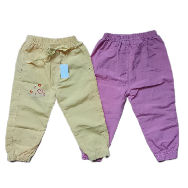 KIT 2 Calça Feminina Brim Jogger Infantil coloridas 1 2 3 4 6 8 10 anos