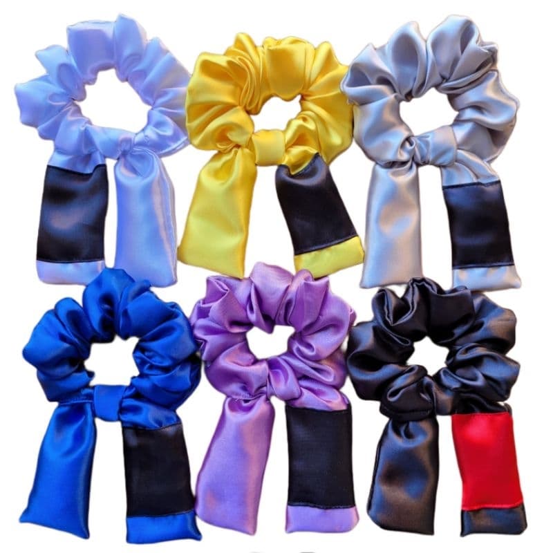 Scrunchies Cetim Jiu-jítsu Xuxas Buchinha Xuxinhas Lacinho