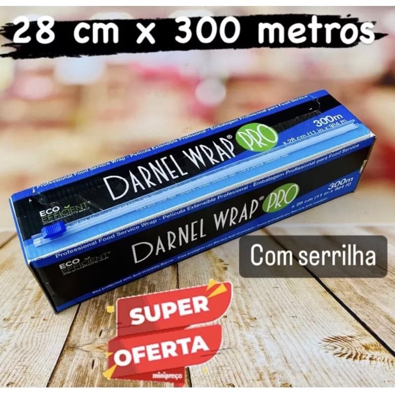 Filme PVC 28cm X 300 Metros - Filme de PVC - COM LÂMINA DE CORTE Darnel OFF