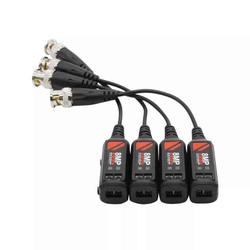 kit Balun passivo 8MP AHD TVI CVI 8MP 4 Unidades