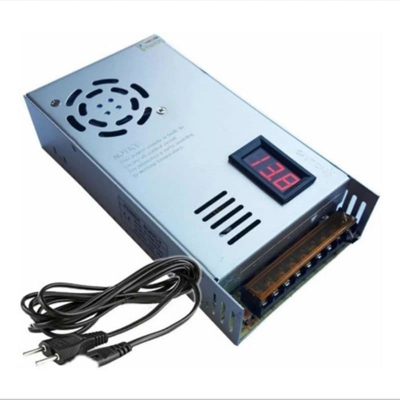 fonte chaveada 12v de 90a, com cabo de força e voltimetro