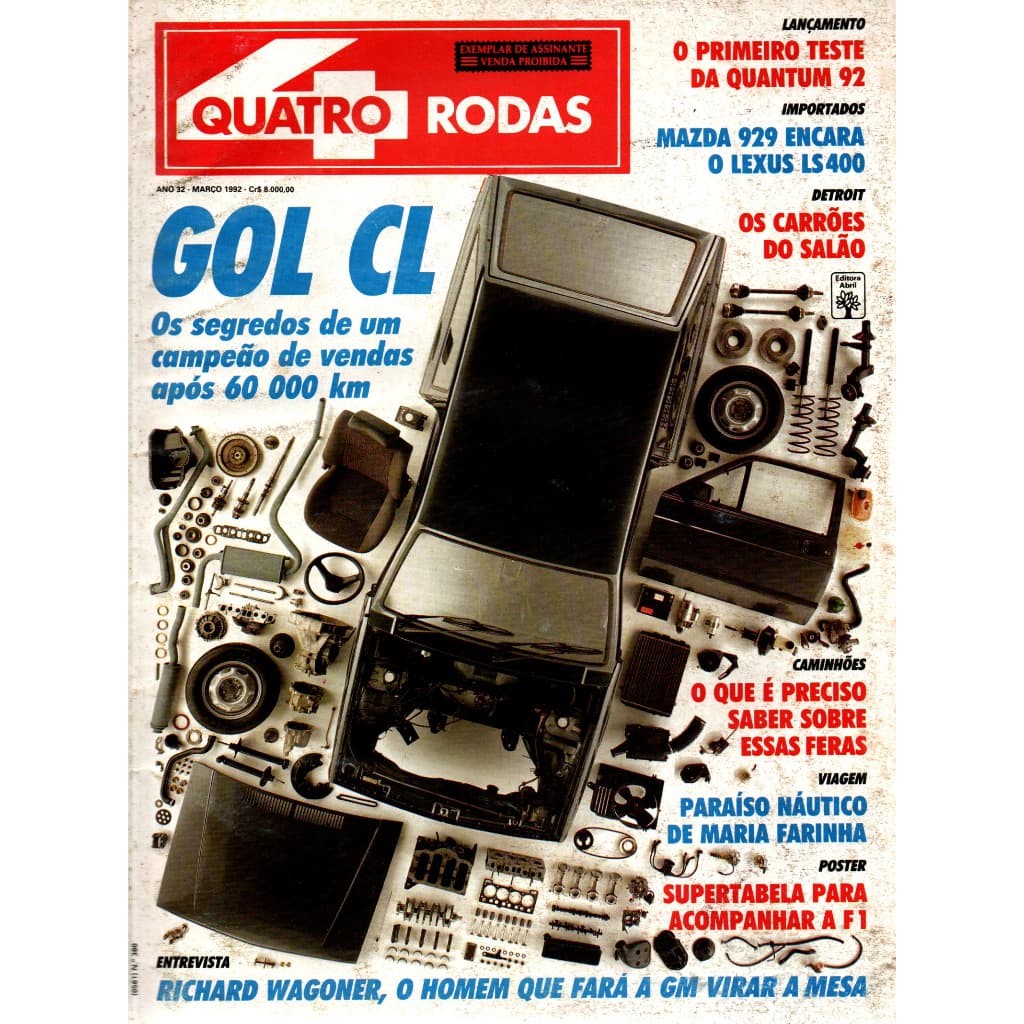 Revista Quatro Rodas, Março De 1992, Ano 32, Nº 380
