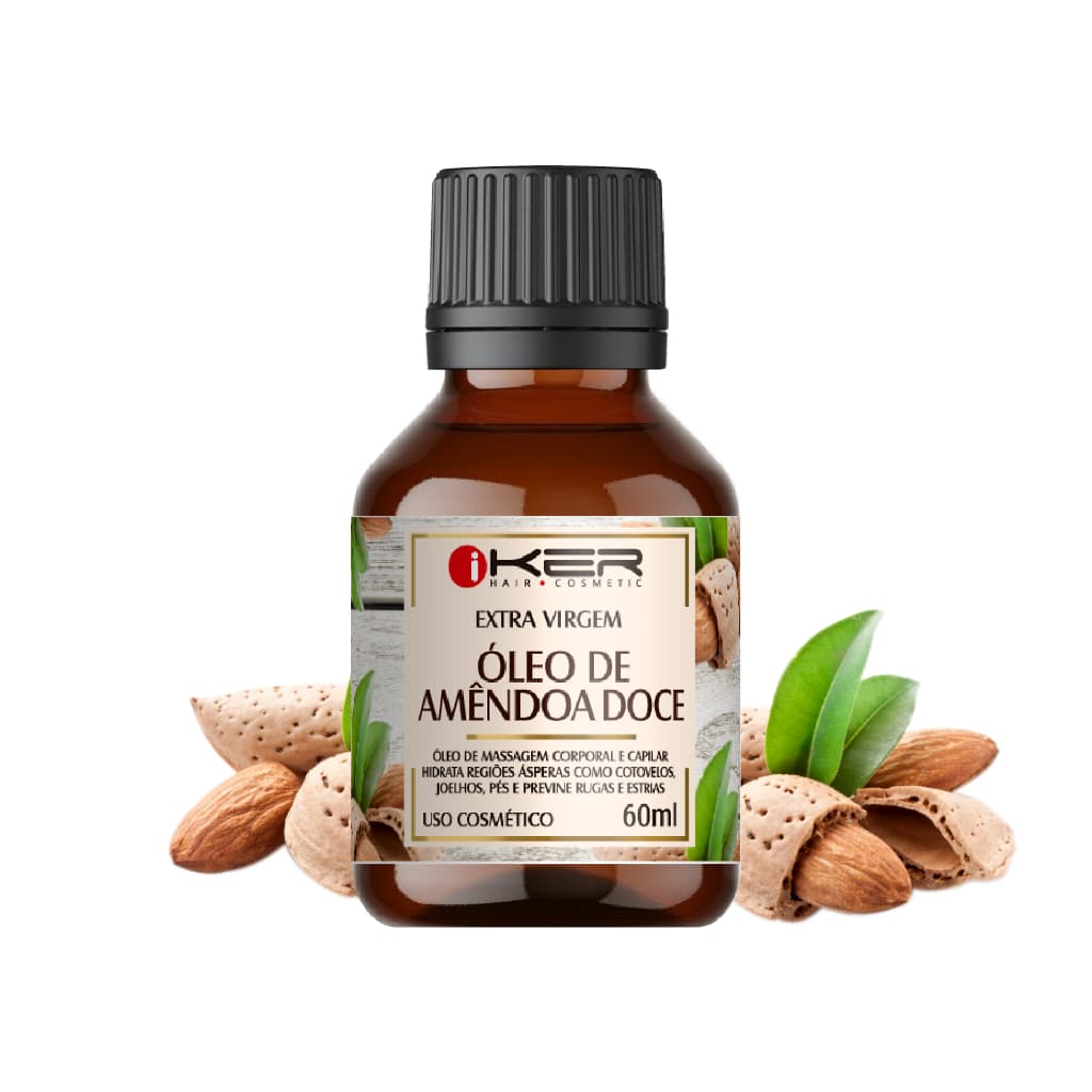Óleo De Amêndoa Doce Cabelo e Pele - Extra Virgem Puro 60 ml
