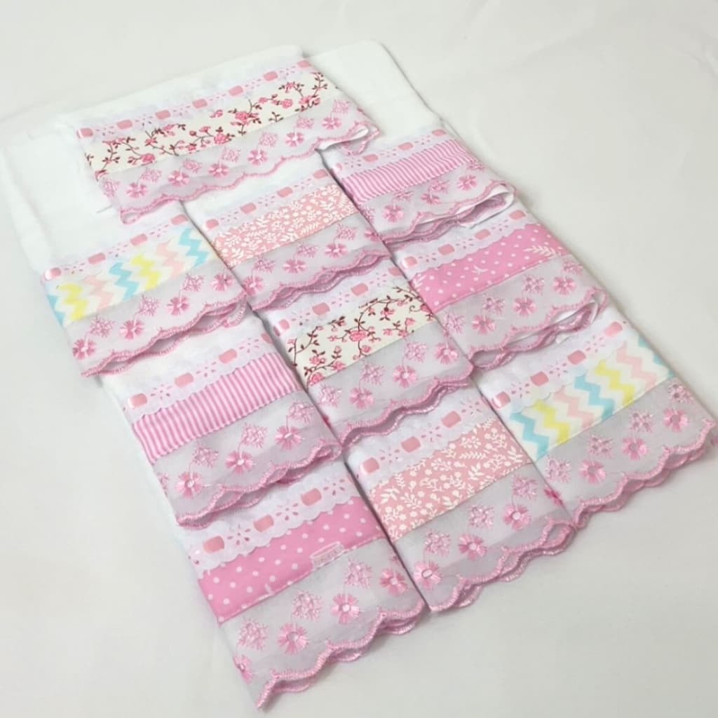 Babete Toalha Boca 5 Unidades Fraldinha Fralda Bebê Algodão Enxoval Menina Menino Rosa Azul Colorido