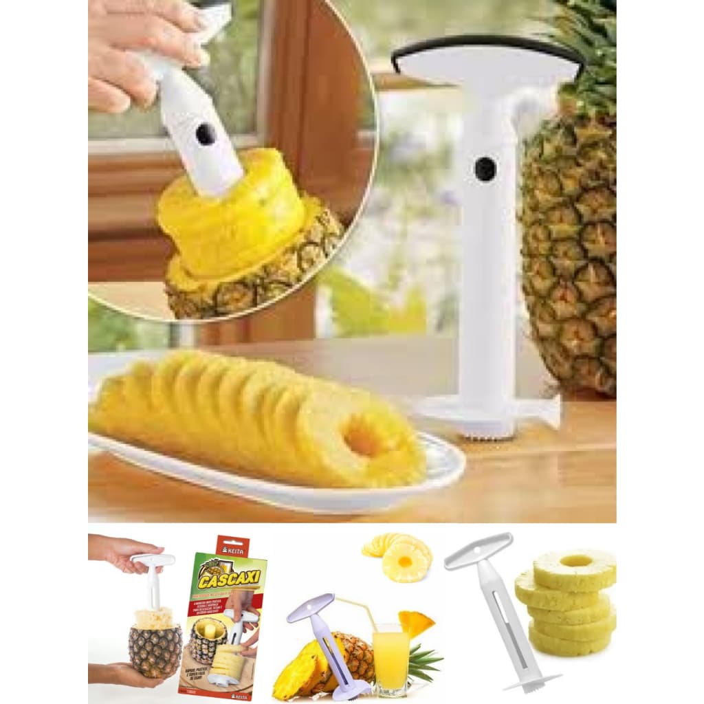 Descascador de Abacaxi Plástico Fatiador Cortador Descaroçador Tira Casca Abacaxi multifuncional