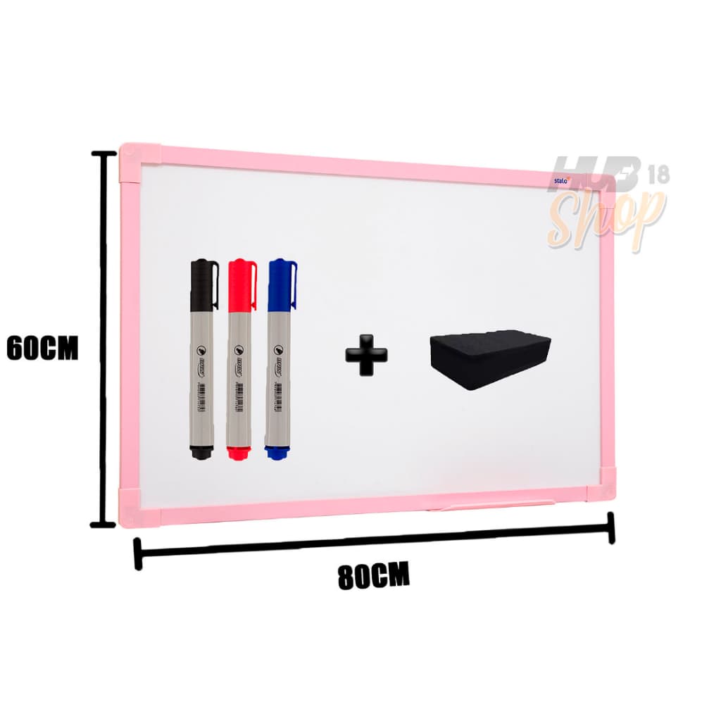 Quadro Lousa Branco UV Soft Colors 80X60 Moldura Rosa Stalo