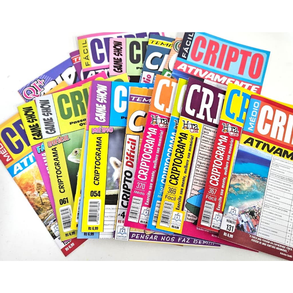 Passatempo Cripto 20 capas sem repetição. ( na compra de mais de um kit o produto pode se repetir).