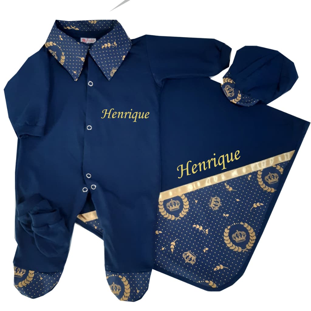 Saída de Maternidade com o nome do Bebê Bordado para Menino e Menina