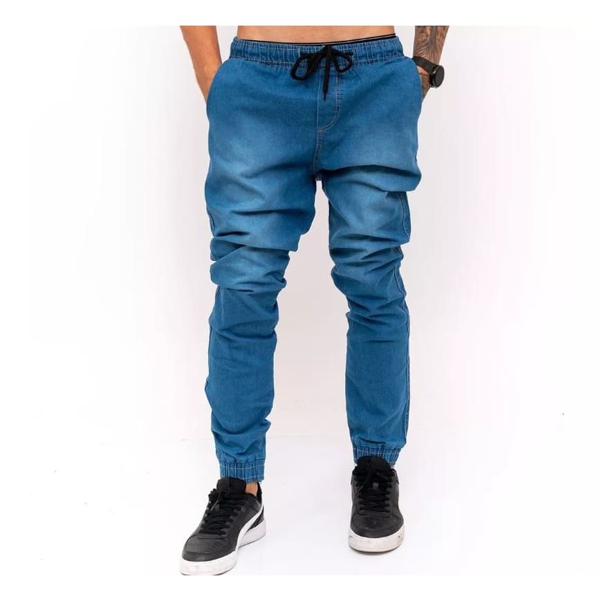 Calças Jeans Camuflada Masculina Jogger Com Punho Elastico   20#