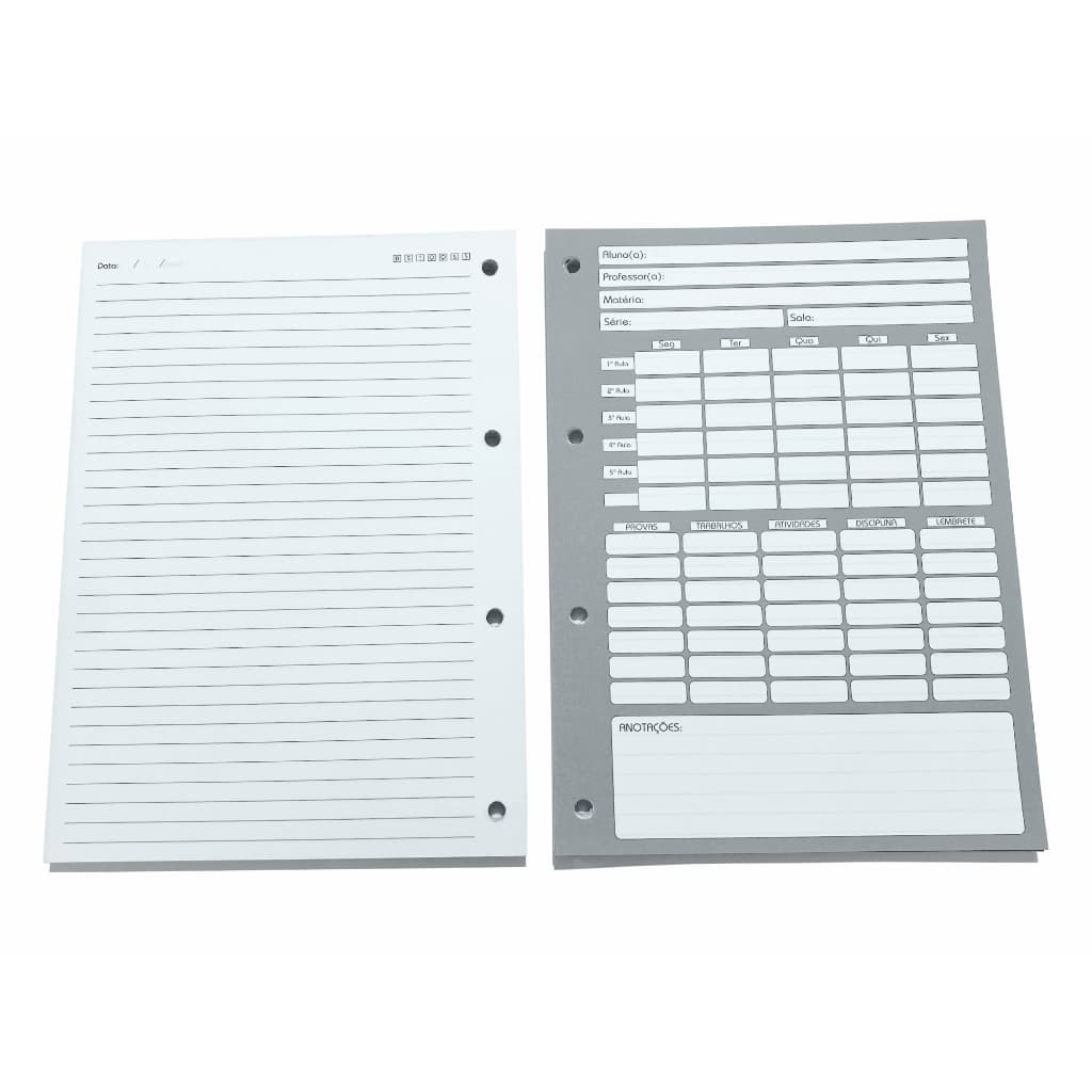 200 Folhas Refil De Caderno Argolado Universitário Fichário