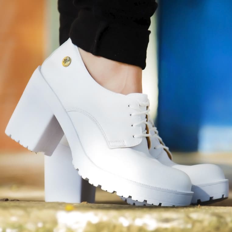 Sapato Oxford Feminino Tratorado Salto  Estilo Vizzano