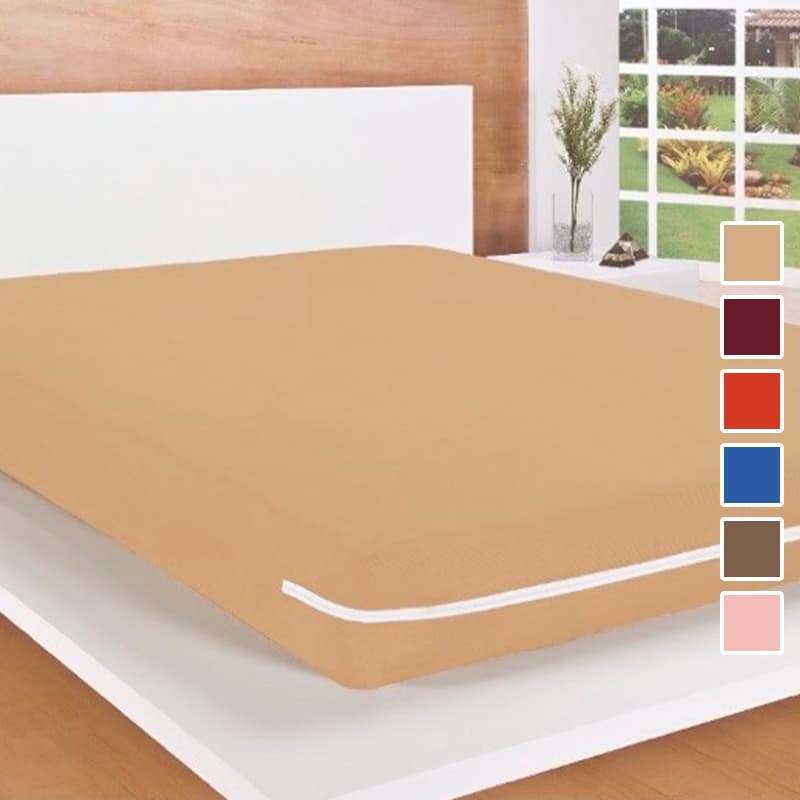 Capa Para Colchão Casal Queen Malha Gel Com Zíper Lateral Cores Variadas 40 Cm
