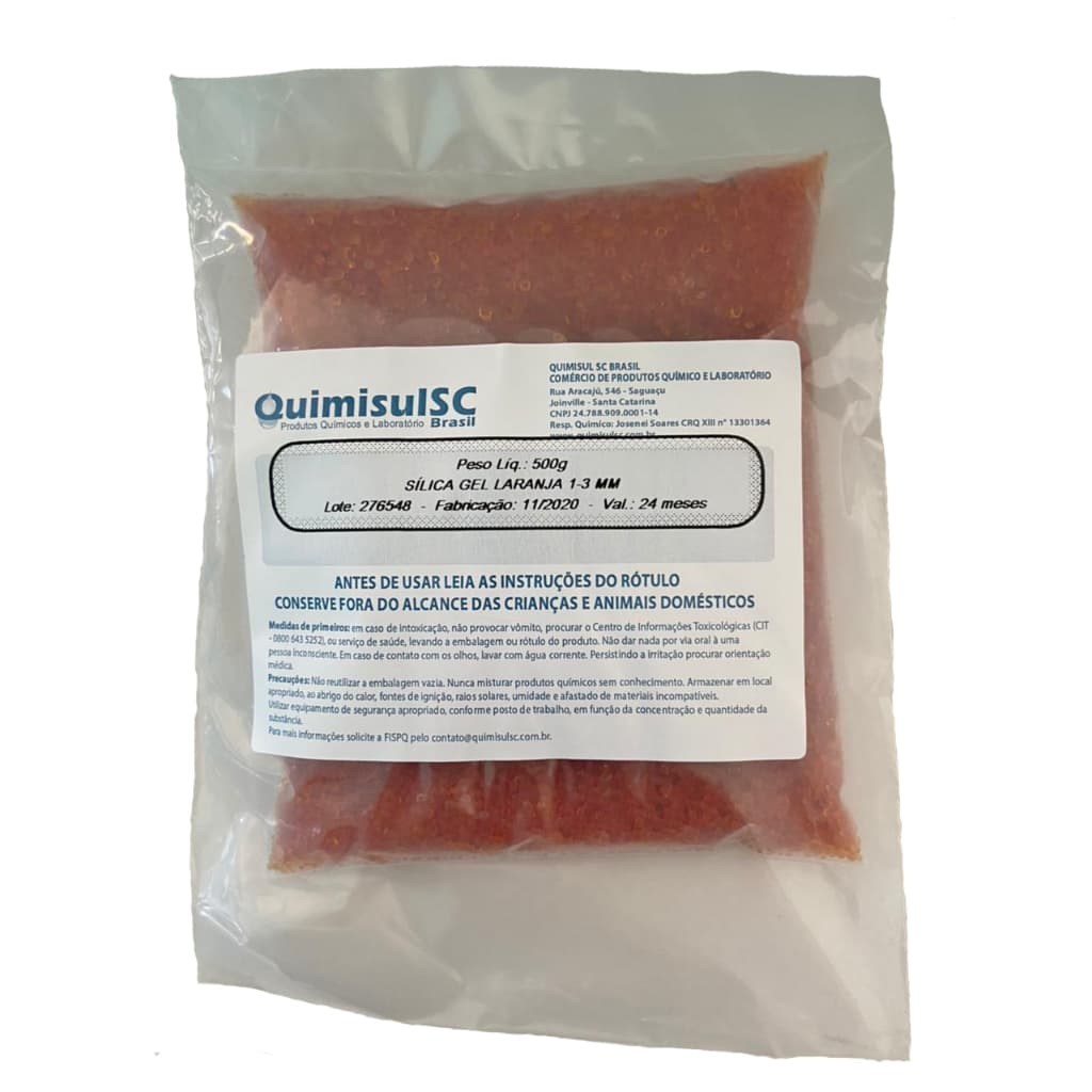Sílica gel Laranja 1 a 3 mm 1 kg - Atóxica