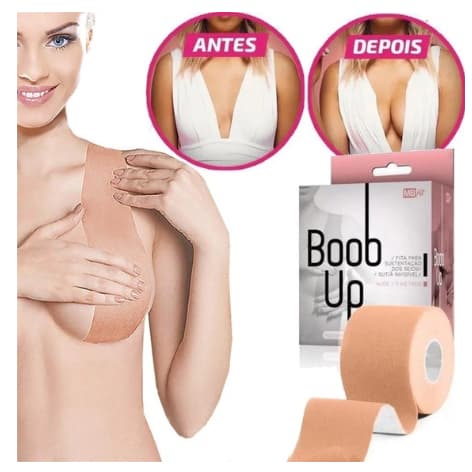 Promoção Sutiã Adesivo Tapa Mamilo ou Levanta Peito Fita Boob Tape Invisível a Prova de Água Resistente ao Suor 3D