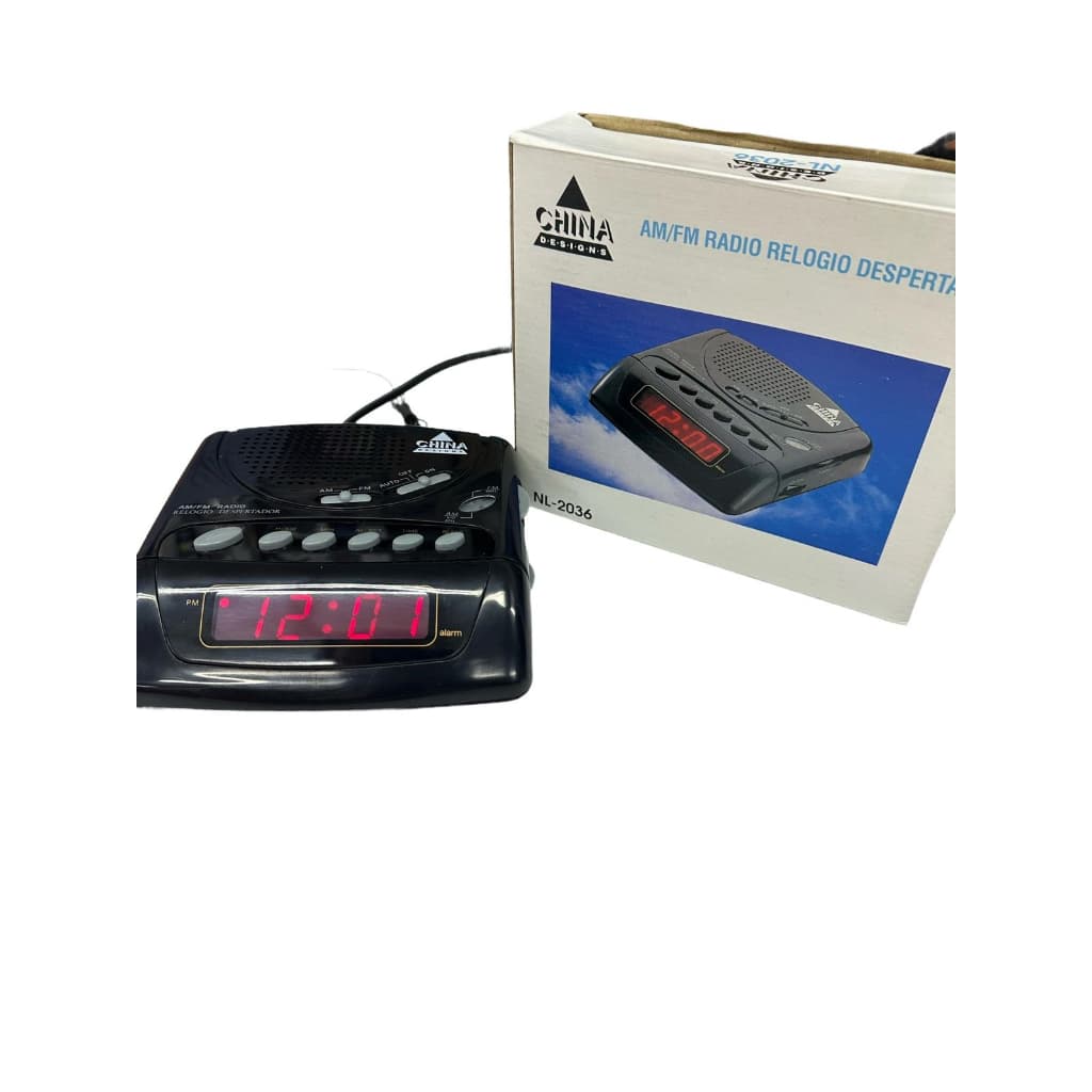 Rádio Relógio AM/FM Led Vermelho 110V  *Produto Novo* Cor: Preto