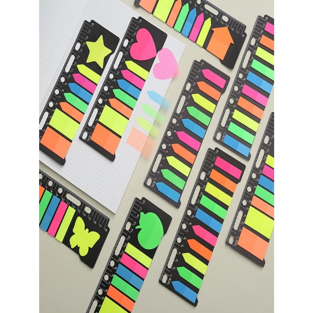 régua com bloco Auto Adesivo Recado Lembrete 10 blocos 200 Folhas