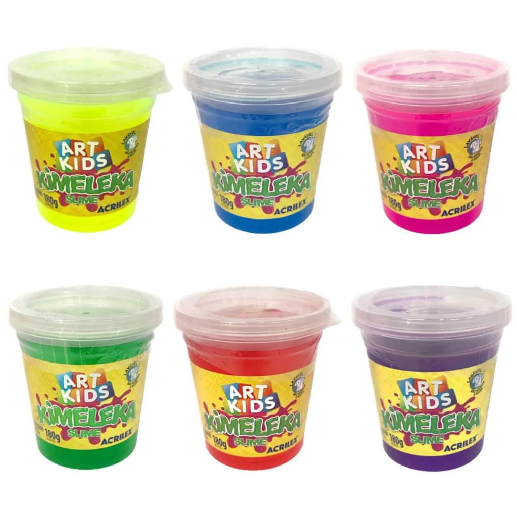 Slime Kimeleka 180g Colorida (Azul Roxo Rosa Vermelho Verde Amarelo) -  Acrilex