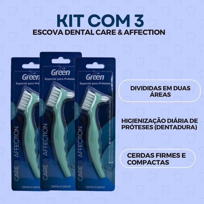 Escova Para Higienização de Prótese dentária Care & Affection - Green