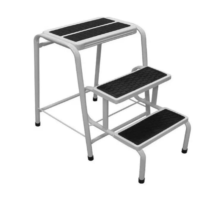 Banqueta Escada Escadinha 3 Degraus Resistente Branca Dobrável Multiuso Casa