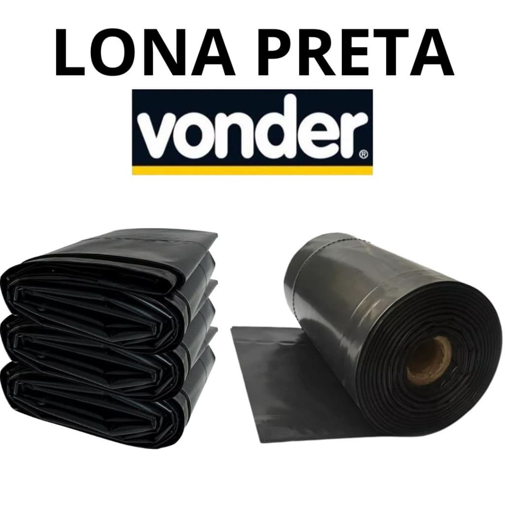 Lona Plástica Preta Para Proteção De Piso, Pintura, Obra, Embalagem 4x1 METRO VONDER