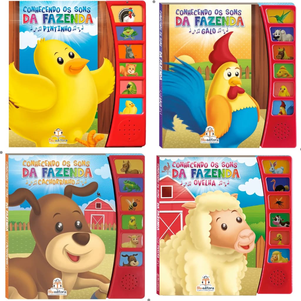 Conhecendo os sons da fazenda e da floresta - Blueditora - Livros Infantis - Literatura infantil