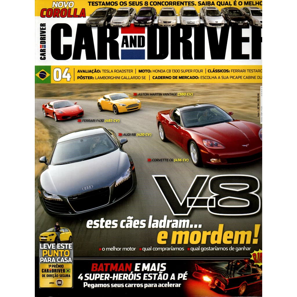 Revista Car And Driver, Ano 1, Edição 04 De 2008