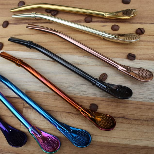 Canudo Bomba de Inox para Chimarrão 15, 19 ou 22cm - Aço Inoxidável Várias Cores