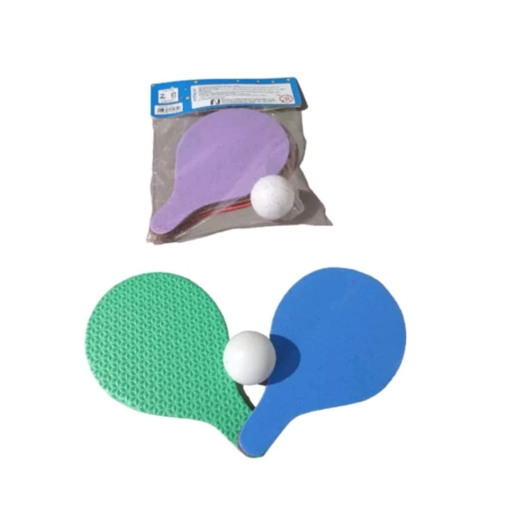 KIT mini Raquetes e 5 bolinhas  em MDF E EVA 17 CM