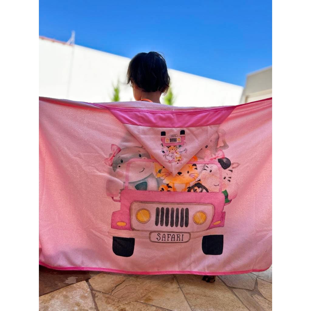 Toalha De Banho Bebe (0,90m x1,10 m) com Capuz Recém Nascido Tamanho Grande Gigante Infantil Felpuda Atoalhada Estampada